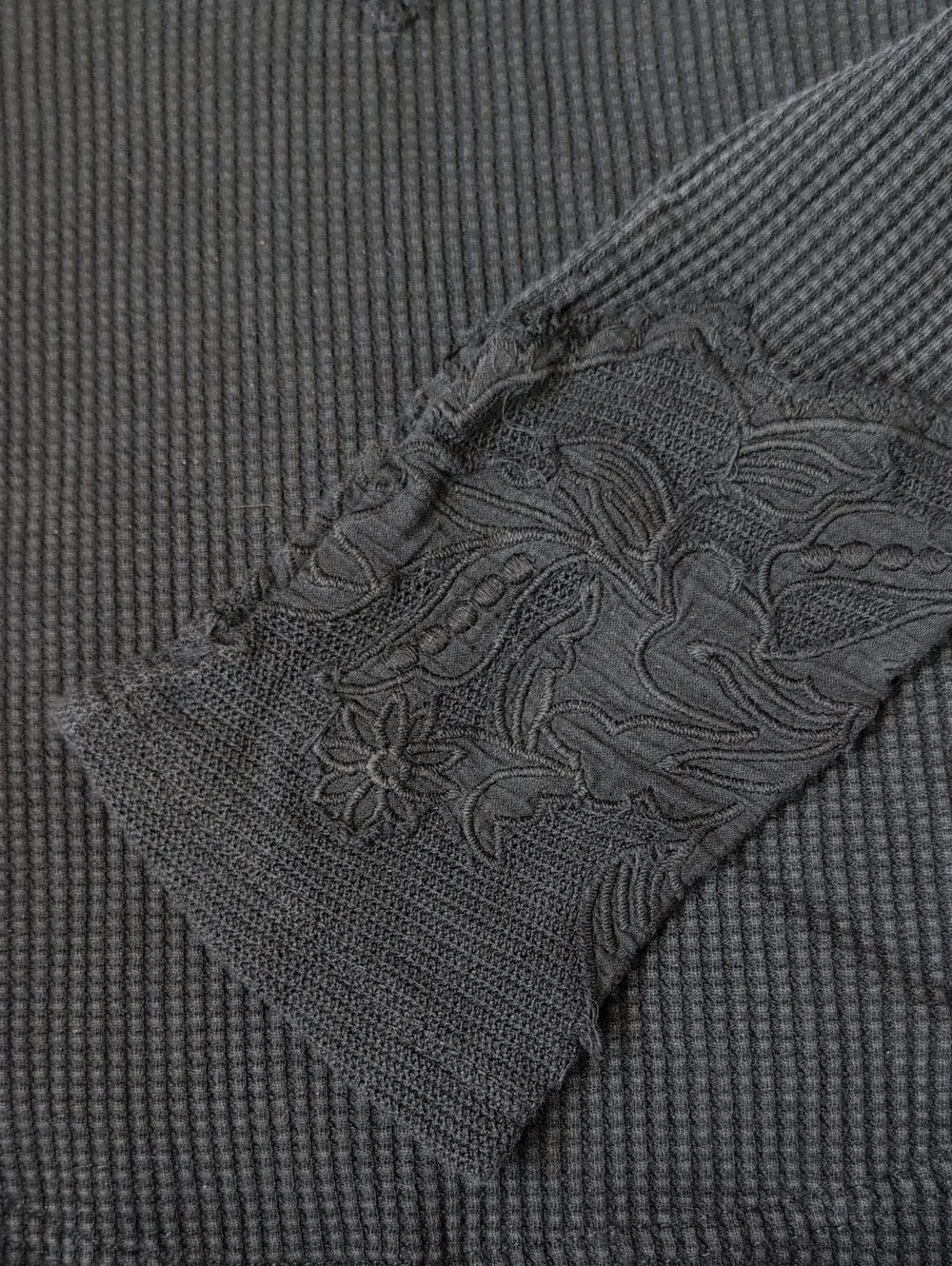 Free People Butterfly Cuff Black Thermal Long Sleeve